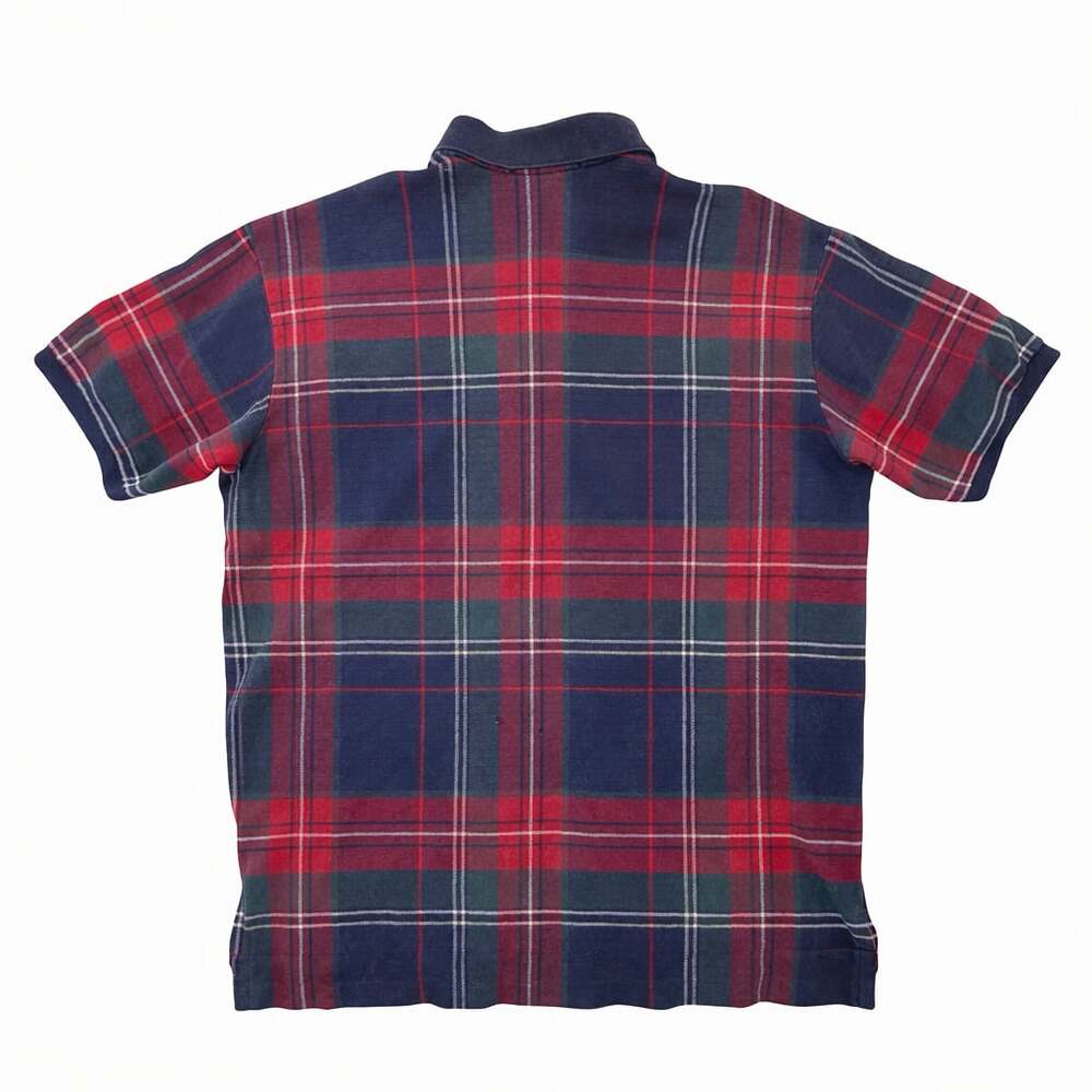 Vintage 90s Polo Ralph Lauren Plaid  Polo Shirt Made in USA XL - Picture 2 of 6